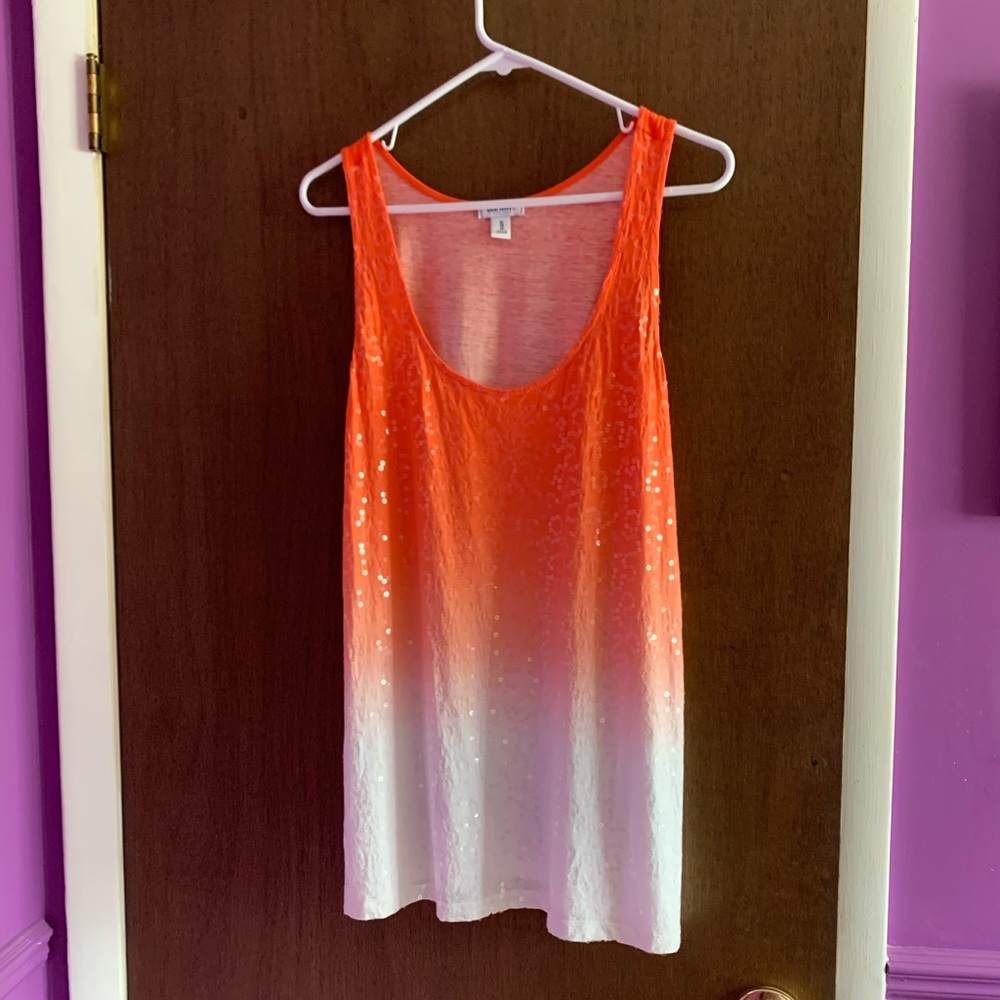 Coral Ombré Sequin Tank Top